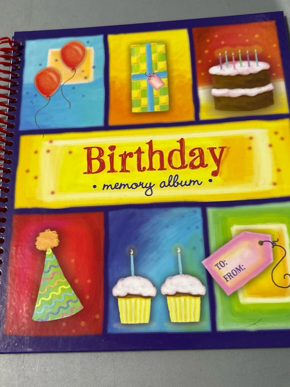 Birthday Memory Album for Kids - Colorful Yellow & Blue Cover